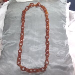 Vintage Long Brown Chain Necklace